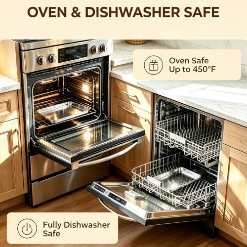 Stainless Steel Baking Sheet, 10.4" x 8" Cookie Sheet Pan, 1-Pack | Small Toaster Oven Tray for Baking, Healthy & Non-Toxic, Easy Clean & Dishwasher Safe - Image 4