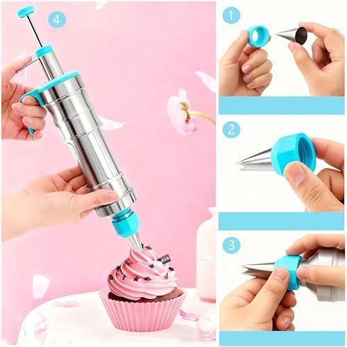 208PCS Cake Decorating Kit with Icing Dispenser Gun for Beginner - Image 6
