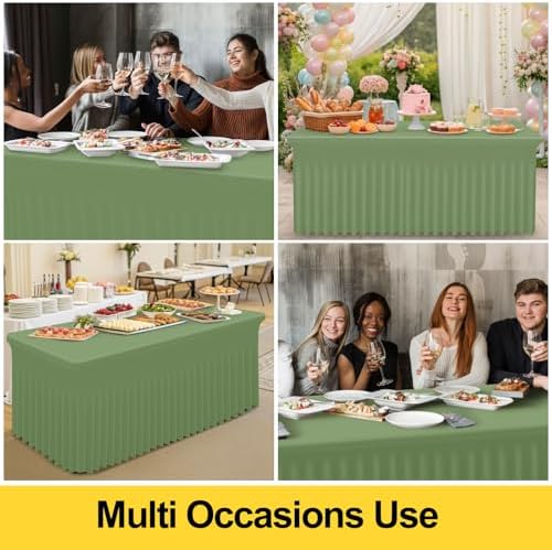 Smiry Spandex Elastic Fitted Table Cloth Skirt for 4FT Rectangle Table - Image 6