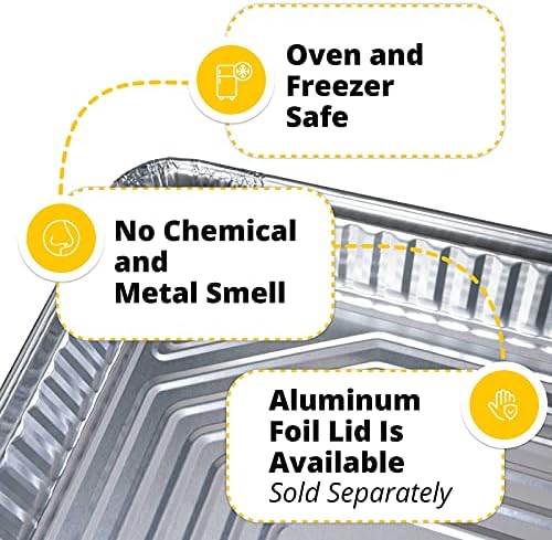 IDL Packaging Full Size Aluminum Steam Table Pans - Shallow, 21" x 13" x 1.5" (pack of 10) - Disposable Foil Pan for Grilling, Roasting, BBQ, Cooking, Baking, Freezing - Image 4