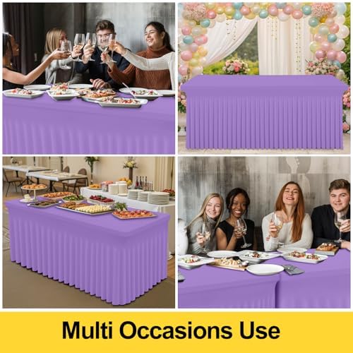 Smiry Spandex Elastic Fitted Table Cloth Skirt for 6FT Rectangle Table - Image 5