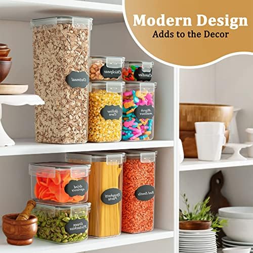42pcs Airtight Containers, Clear Stackable Dry Food Storage | 42pk clear airtight containers with tight lids keep dry food fresh. Safe plastic, stackable for pantry kitchen storage - Image 5