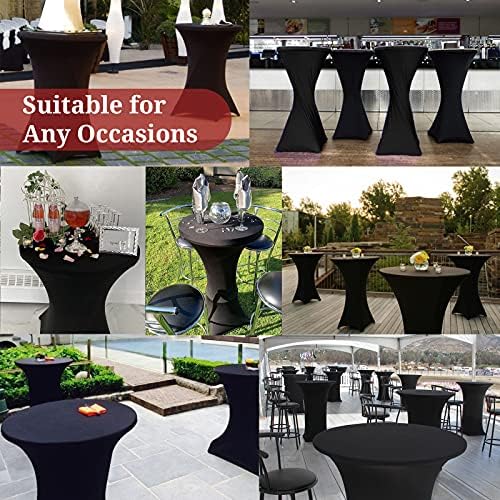 Pesonlook 6 Pack Black Cocktail Spandex Table Cover,32x43 Inch - Image 6