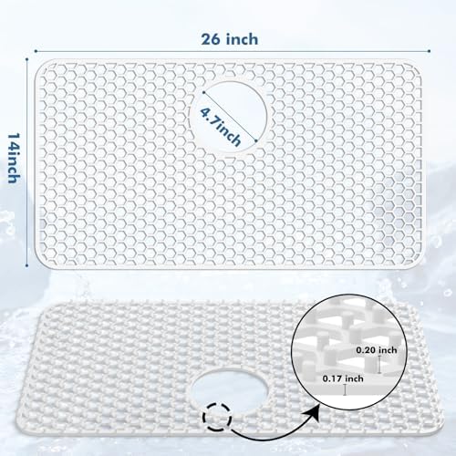 Bestjing Silicone Sink Protectors for Kitchen Sink-26"x 14" Rear Drain - Image 2