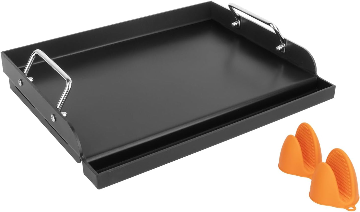 17"x13” Nonstick Coating Griddle for Gas Grill, Universal Griddle Insert for Gas Stove/Gas Grill/Electric/Charcoal Flat Top Plate for Outdoor Cooking and Camping Grilling