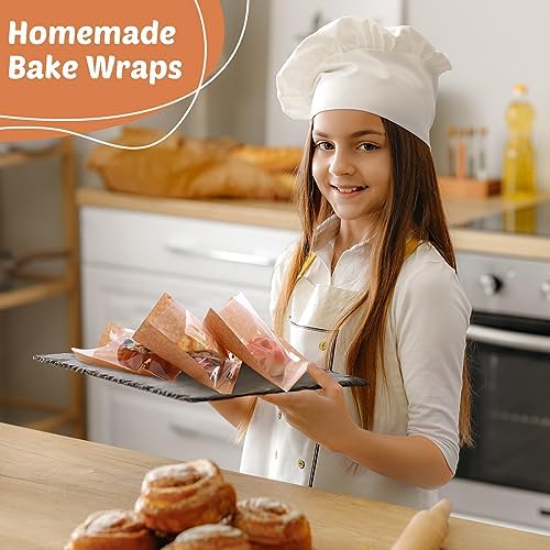 Yeaqee 600 Pcs Bakery Bags 7.1 x 7.5 Inches Heat Sealable Donut Bag with Window Paper Sandwich Bag Grease Resistant Cookie Packaging Kraft Sleeves for Pastries Snacks Egg Biscuits Treat - Image 4