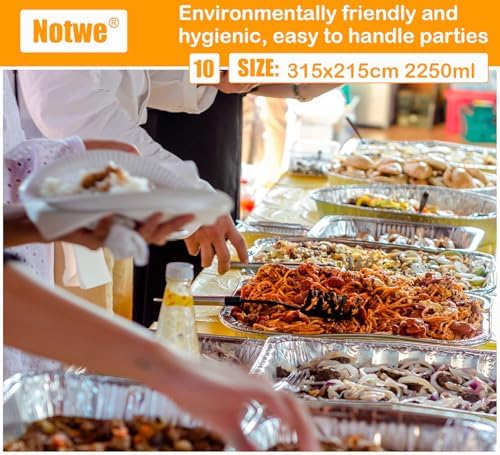 Notwoe® 40 Pack Disposable Aluminum Pans With Lids, 12x8 And 8x6 Square 8x5 6.9x4.3 Square Combo Set, Disposable Baking and Cake Pan. (40 Pack w/Lids) - Image 4