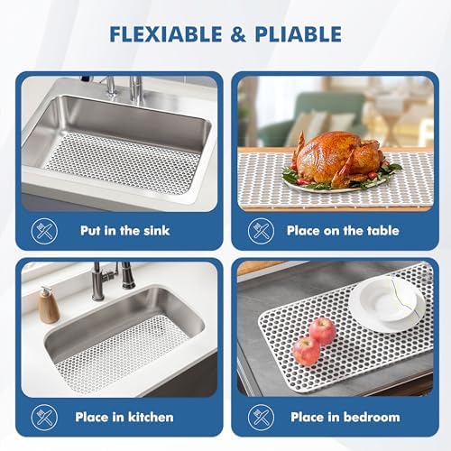 Bestjing Silicone Sink Protectors for Kitchen Sink-28.4"x 14.3", Universal - Image 4