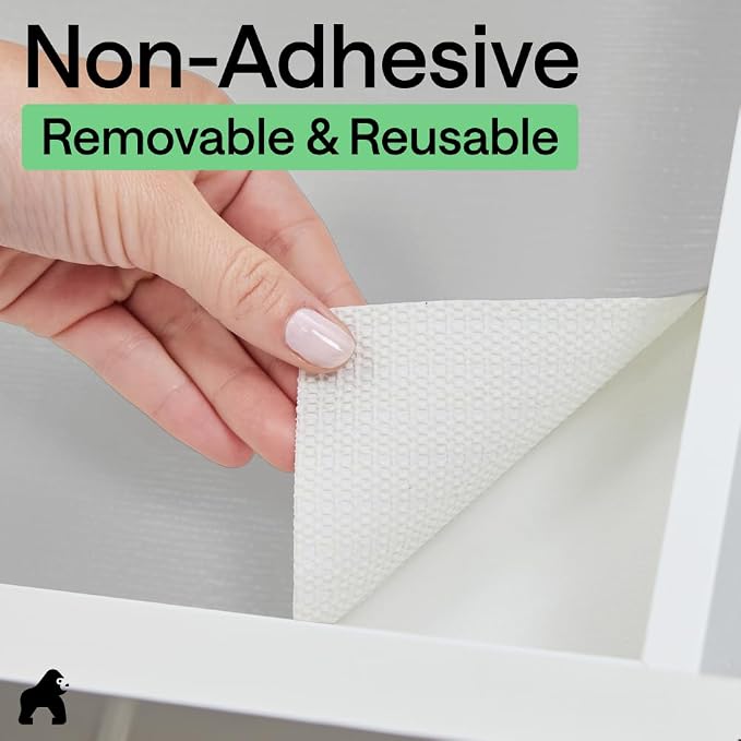 GORILLA GRIP Shelf Liner, Kitchen Drawer Protector, 12x240 Light Gray - Image 7
