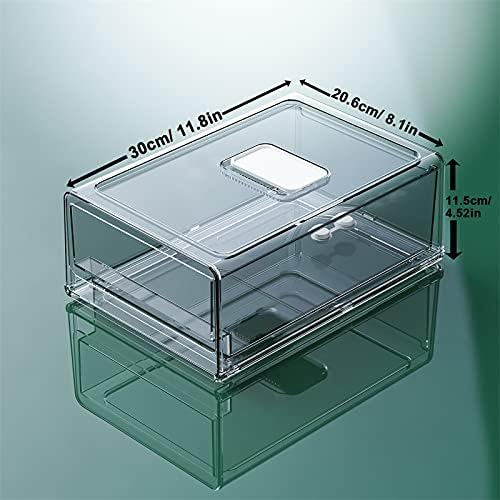 YekouMax Fridge Drawer Organizer - 2 Pcs Pull-Out Cabinet Storage Containers For Fridge, Freezer, Pantry Organizer for Kitchen Storage & Organization Sets, 11.81" Long - Image 2