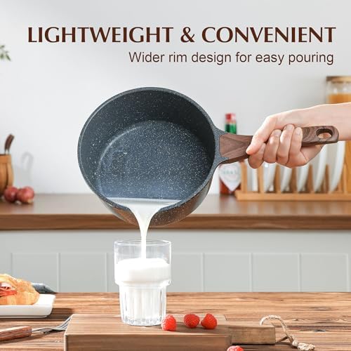 SENSARTE Nonstick Sauce Pan Set with Lid, 1.5+2.5 Quarts, PFOA/PFOS Free - Image 3