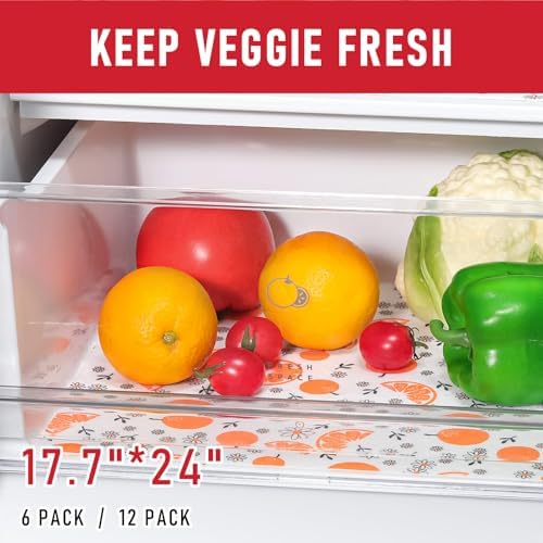 Cooyes Shelf Liners, 2-in-1 Non-Slip Fridge Mats, Absorb Excess Moisture, No-BPA Multiple Sizes for Glass Shelves, Kitchen Cabinets, Drawers (17.7 W x 24 L Inches, Dasiy-6 Pack) - Image 4