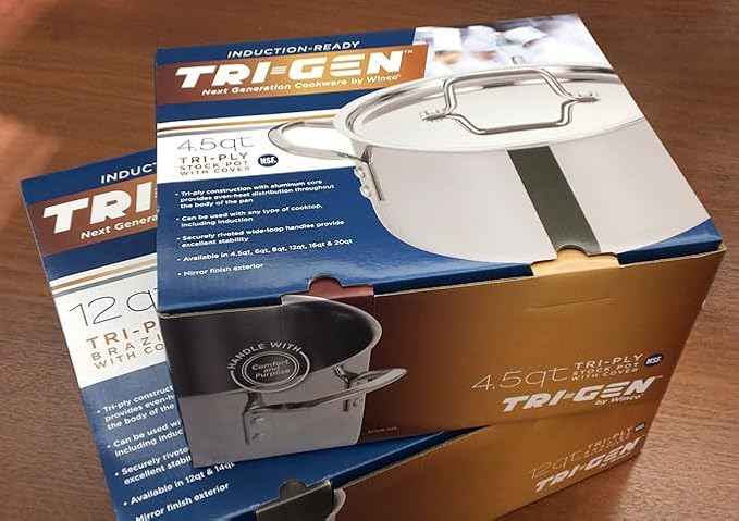 WINCO Tri-Ply Stock Pot, Silver - Image 8