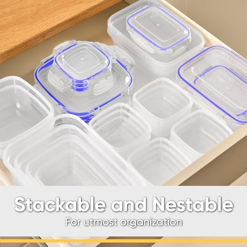 Superio Plastic Food Storage Container Set, BPA Free, Sealed Containers with Airtight Lids for Pnatry, Cupboard, and Fridge- Microwave and Dishwasher Safe (10) (5-Pack) - Image 6