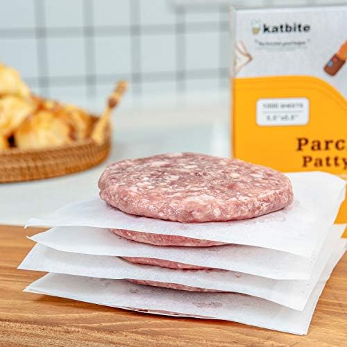 Katbite 1000 Pcs Burger Patty Paper Squares, 5.5x5.5 Inch, Non-Stick | Heavy duty greaseproof squares, ideal for separating patties, burger presses, grilling, freezing and candy wrapping - Image 4