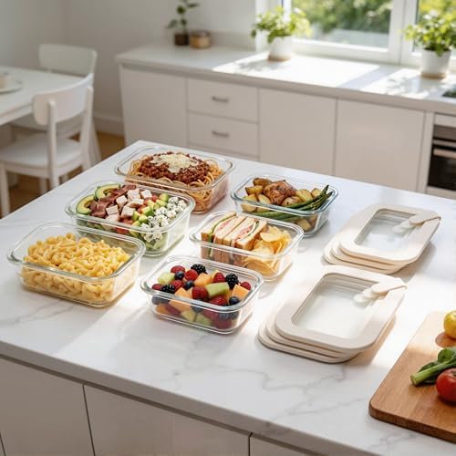 Urban Green Glass Food Storage Containers with Glass Lids, Microwave Safe Food Container Set, Aitight Meal Prep Container Set, LeakProof, 100% Plastic Free, 6 Pack - Image 7