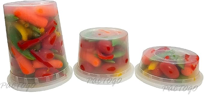 PCM 8 16 32 oz. Round Plastic Deli Soup Containers w/Lids Microwavable BPA Free (Pack of 6 Sets Each) - Image 3