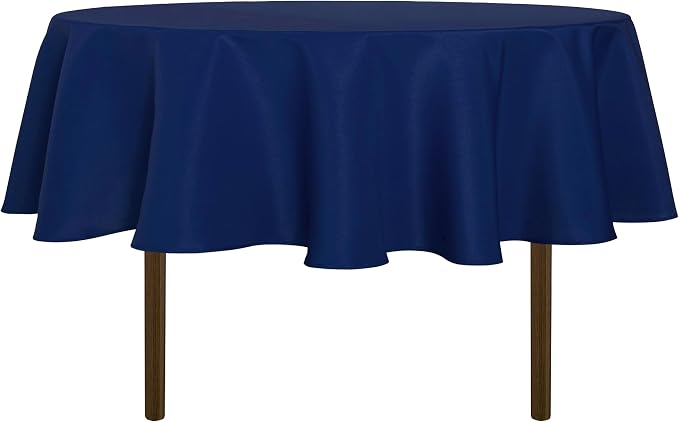 sancua Navy Blue Tablecloth 60 Inch Diameter for 20-48 Inch Tables by sancua