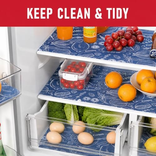 Cooyes 2 in 1 Shelf Liner for Refrigerator, 6 Pack, 12“ × 24”, Fridge Drawer & Shelf Liners for Kitchen Cabinets Non-Adhesive, Breathable Cloth Material, Keep Produce Fresh Longer - Image 2