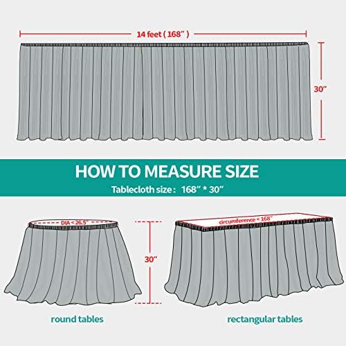 Surmente 14ft White Table Skirt for 6-8 Foot Rectangle Tables - Image 5