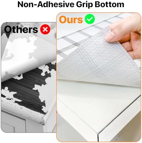 Niviy Shelf and Drawer Liner for Kitchen Cabinet, 12in x 10FT Waterproof Washable Thickened Shelf Paper Easy Liners for Bathroom with Knife Tape Measure, Plaid - Image 5