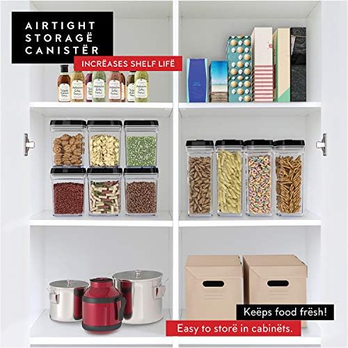 DWËLLZA KITCHEN 6 Airtight Food Storage Containers - Pantry Snacks Kitchen Container, and 4 Piece Baking Supplies, 4LB Sugar & Flour Canisters for Pantry Organization and Storage - Image 2