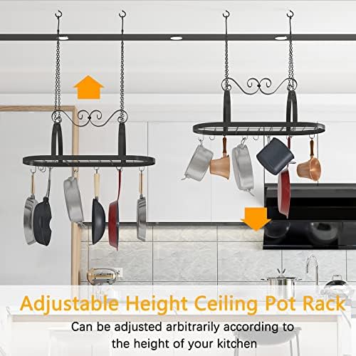 33" Pots and Pans Hanging Rack, Metal Pan Rack Hanger Organizer - Image 5