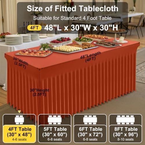 Smiry Spandex Elastic Fitted Table Cloth Skirt for 4FT Rectangle Table - Image 3