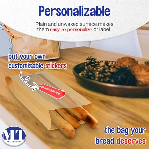 MT Products Kraft Bread Bags 6.5" x 2" x 18" - Disposable Paper Bags (Pack of 50) - Made in the USA - Image 6