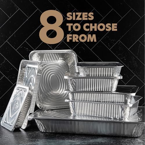 PLASTICPRO 50 Pack Aluminum Pans 6.5'' X 9" Disposable Pans with Covers Heavy Duty 2.25 lb Foil Pans for Baking and Cooking - Image 7