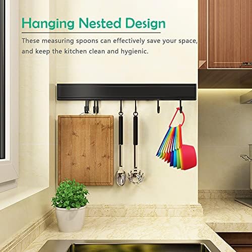 12 Piece Measuring Cups and Spoons Set, Colored Kitchen Measure Tools, Durable Nesting Cups and Spoons for Dry and Liquid, Dishwasher Safe (10) - Image 5