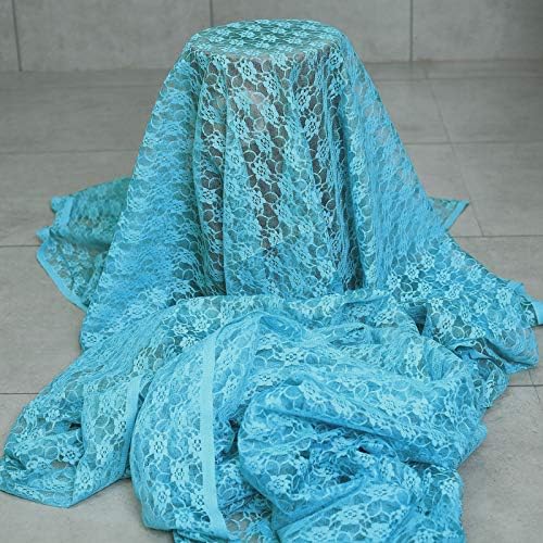VDS Pack of 25 Floral Lace Table Runners Centerpiece Cloth Linen for Wedding Bithday Graduation Engagement Ceremony Events Party Banquets Table Decoration (12x108 inch) (Turquoise) - Image 5