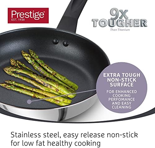 PRESTIGE - 9x Tougher - Frying Pan -Ultra Durable Stainless Steel - Non-Stick - Induction Suitable - Dishwasher and Oven Safe - 25cm - Image 3