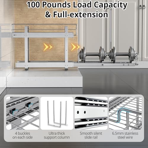 Pull Out Cabinet Organizer,22¼'' Slide Out Kitchen Organizers and Storage - Image 4