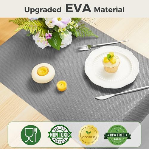 100% EVA Shelf Liner Waterproof Non Adhesive, 12" x 120", Grey - Image 3
