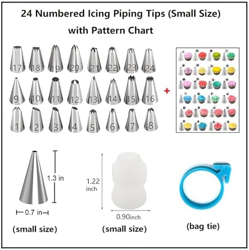 ANSLYQA Cake Decorating Kit, 237 Pcs Baking Tools | Aluminium Cake Turntable, Leveler, 24 Numbered Icing Tips, 2 Spatulas, 3 Scrapers, 50 Cupcake Liners, 100 Pastry Bags & More - Image 3