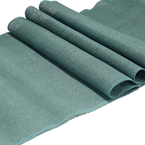 BambooMN Steel Blue 15" x 88" Vintage Burlap Table Runner for Rustic Wedding Bridal Shower Bachelorette Graduation Party Table Decor Decorations, 10 Pieces - Image 2