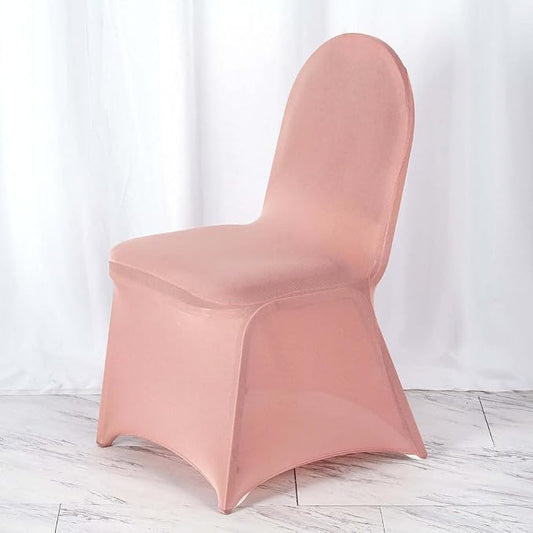 Tableclothsfactory Dusty Rose Stretchy Spandex Fitted Banquet Chair Cover Dinning Event Slipcover for Wedding Party Banquet Catering by TABLECLOTHSFACTORY