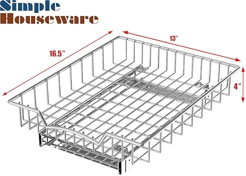 Simple Houseware Under Cabinet Pull Out Sliding Shelf Drawer, 17Dx13W - Image 2