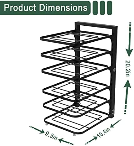 6-Tier Multifunctional Adjustable Pan & Pot Rack for Cabinet, Countertop Organizer, Pot Organizer for Kitchen Organization & Storage, Pot Lid Organizer (Black) - Image 5
