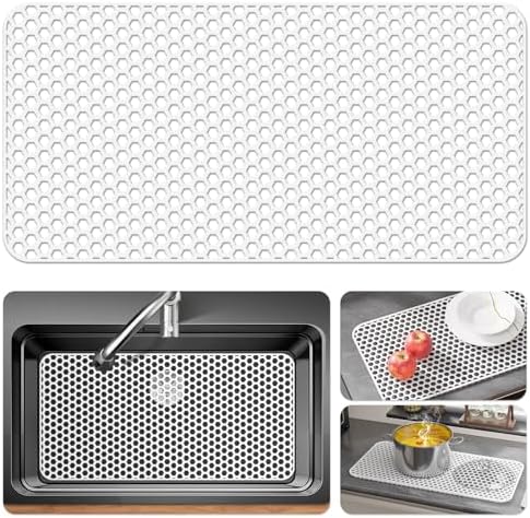 Bestjing Silicone Sink Protectors for Kitchen Sink-28.3"x15.7", White by Bestjing