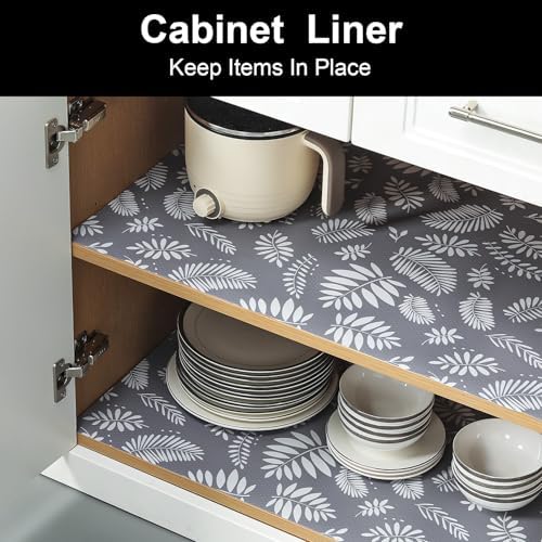 Cooyes Shelf Liners for Kitchen Cabinets Waterproof & Oil-Proof Kitchen Cupboard Mats Non-Slip Drawer Mats EVA Material Non Adhesive Fridge Liner for Shelves（11.8" W x 236" L） - Image 3
