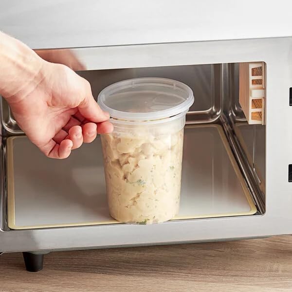 Premium 32 oz Deli Containers with Lids – Leakproof, Airtight, BPA-Free Food Storage | Stackable Meal Prep & Takeout Soup Containers | Microwave, Freezer, Dishwasher Safe (48) - Image 7