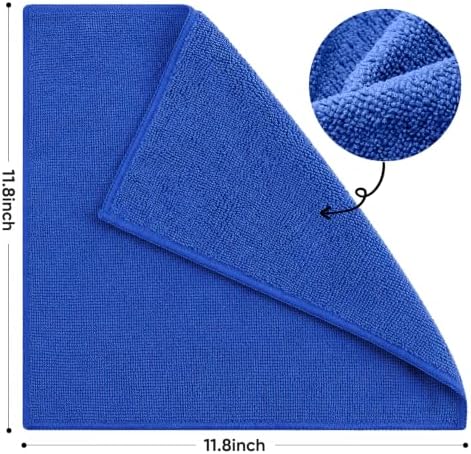 TEAWOO 10 PCS Navy Blue Microfiber Cleaning Cloths, Assorted Cleaning Rags - Image 2