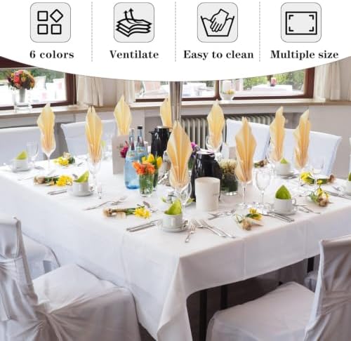 Fitable 6 Pack Orange Square Tablecloths 70x70 Inch for 2-4 Ft Tables - Image 7