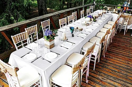 12 Pack White Satin Tablecloth, 57 x 108 Inch - Image 5