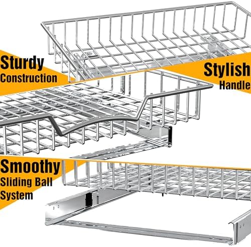 Simple Houseware Under Cabinet Pull Out Sliding Shelf Drawer, 18Dx17W - Image 6