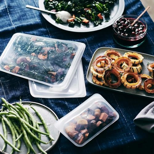 Stasher Premium Reusable Silicone Food Storage Bags, 2-Pack, Clear | Food-Safe Silicone, Eco-Friendly, Reusable Freezer Bags, Microwave, Dishwasher, Oven, Snack Bags, Lunch Containers, Meal Prep - Image 2