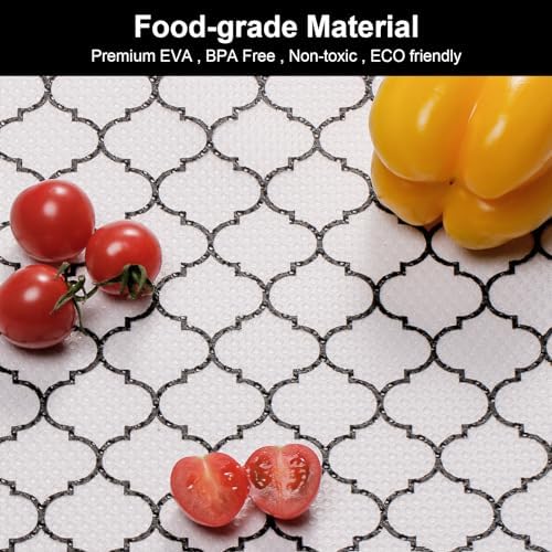 Cooyes Shelf Liner, Non Adhesive Drawer and Cabinet Liner, EVA Washable Oil-Proof Shelf Paper for Kitchen Cabinets, Refrigerator, Storage, Desks with Modern Pattern - Image 3