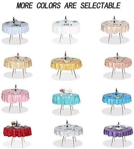 JYFLZQ Burgundy Sequin Tablecloth, Glitter Party Table Cover 70 Inch Round - Image 6